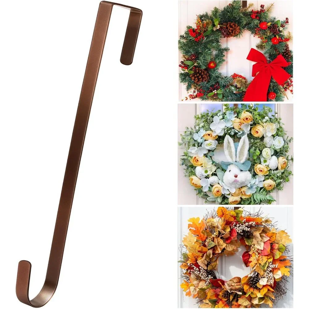 Space-Saving 12-Inch Wreath Hanger - Sturdy Hooks for Seasonal Decorations